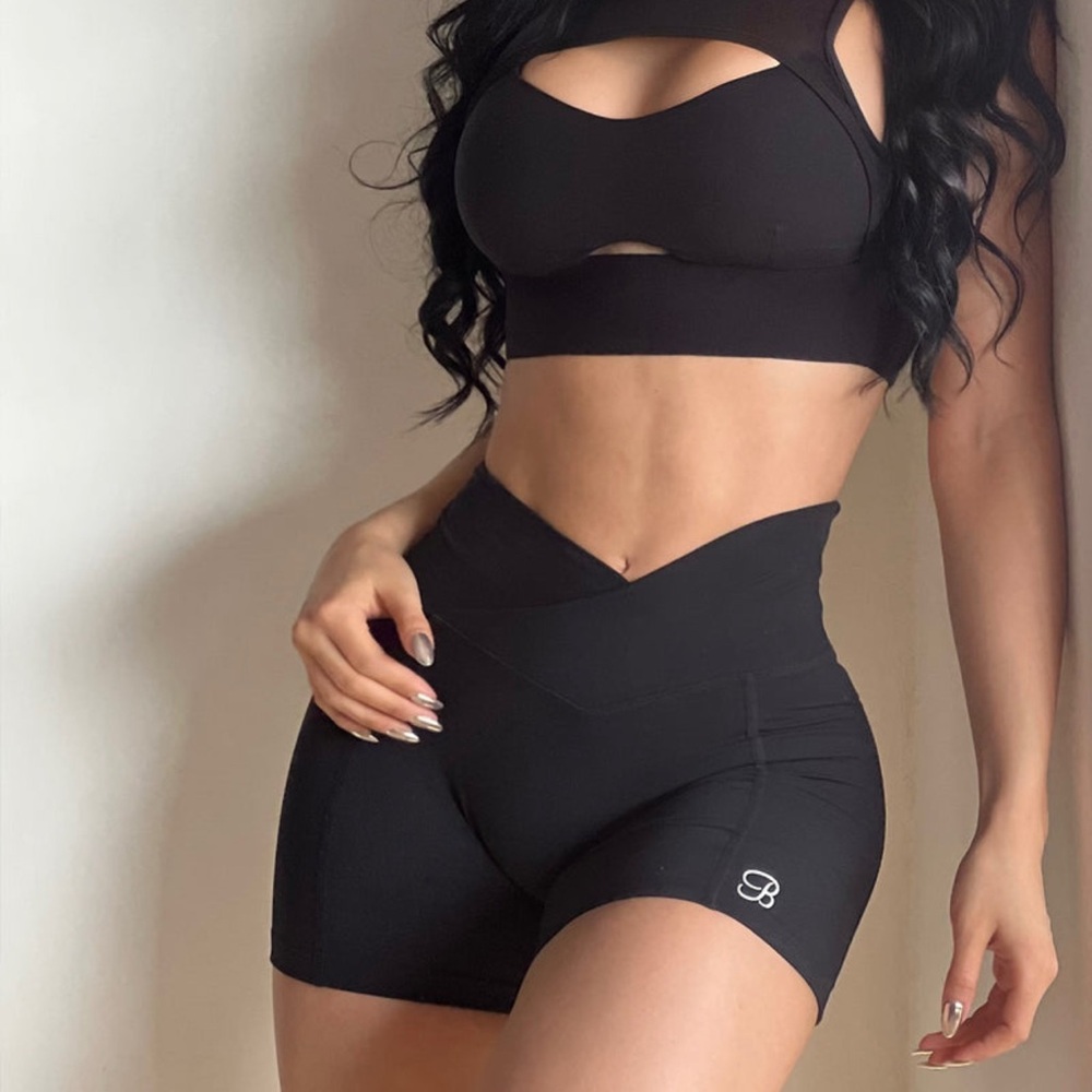 Bombshell Sportswear Black V-Waist Shorts